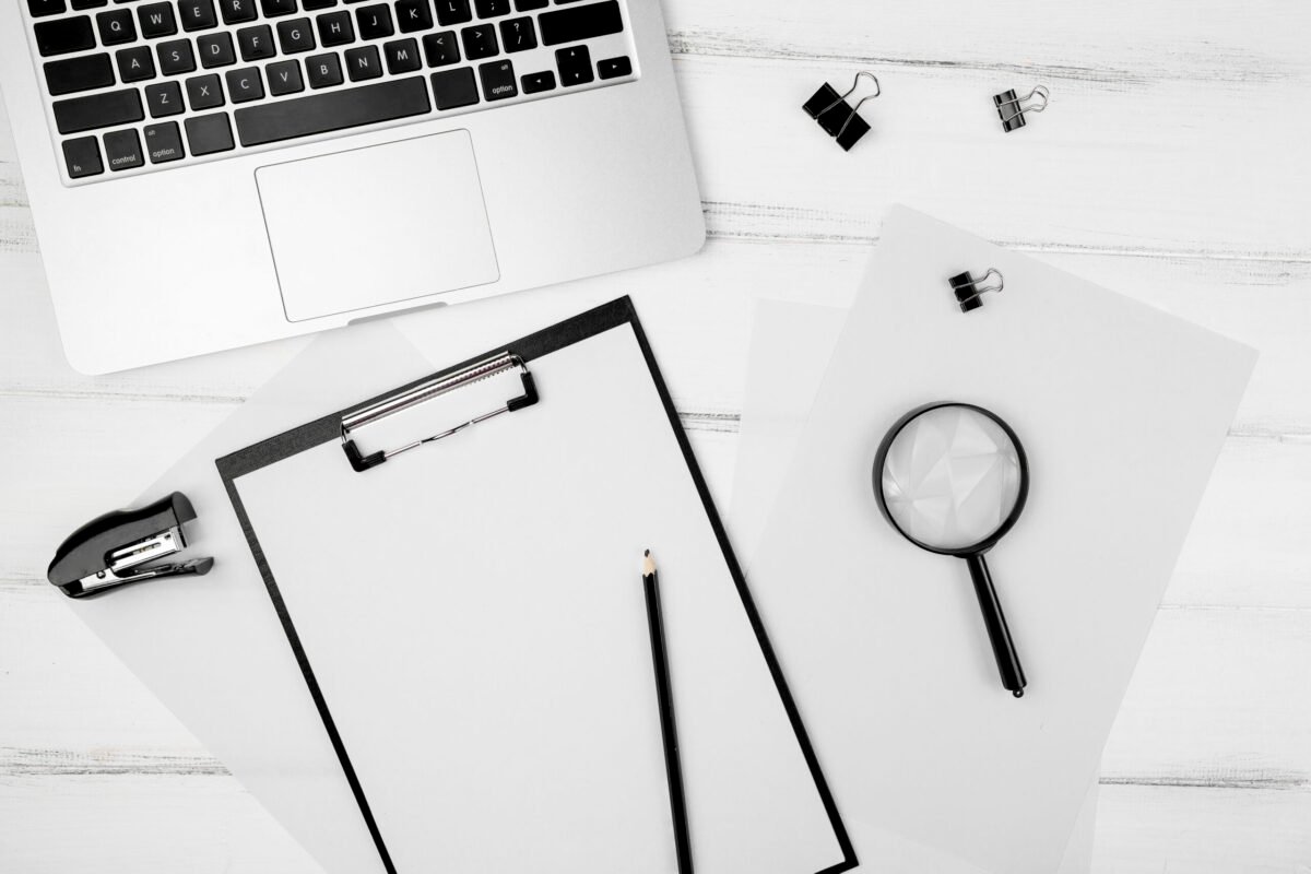 a resume sheet + a checklist + a subtle “screening” vibe (magnifying glass / funnel icon)